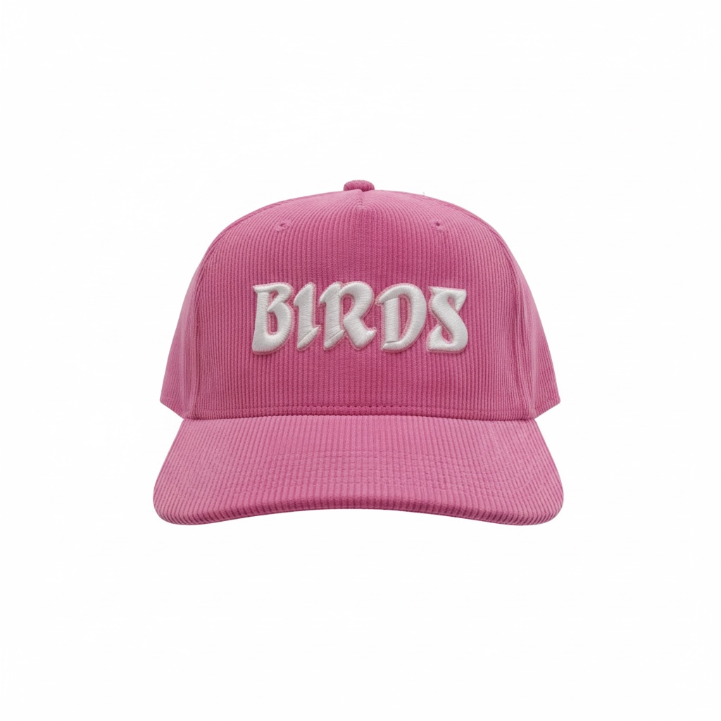 Fuschia Rose BIRDS Corduroy Hat