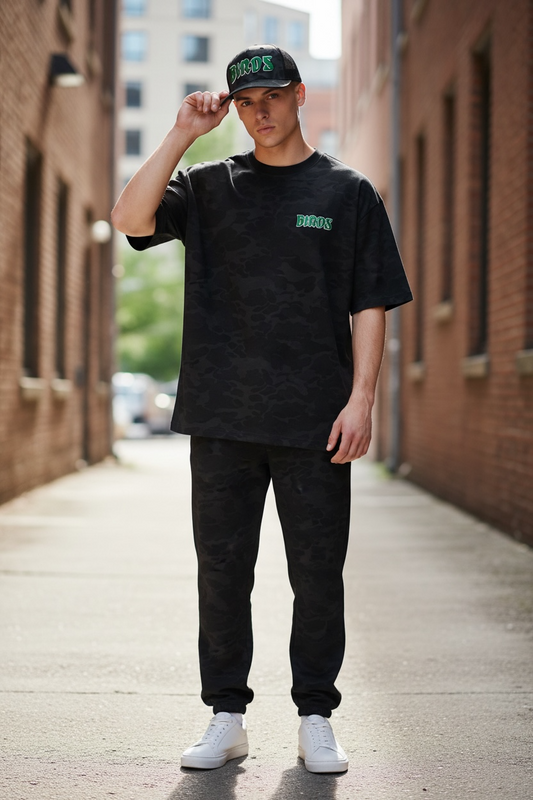 Richardson Puff Embroidered Trucker Hat - Black Camo