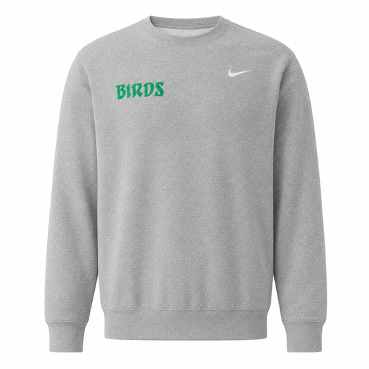Grey Left Chest Nike® Crew with Sewn-On BIRDS