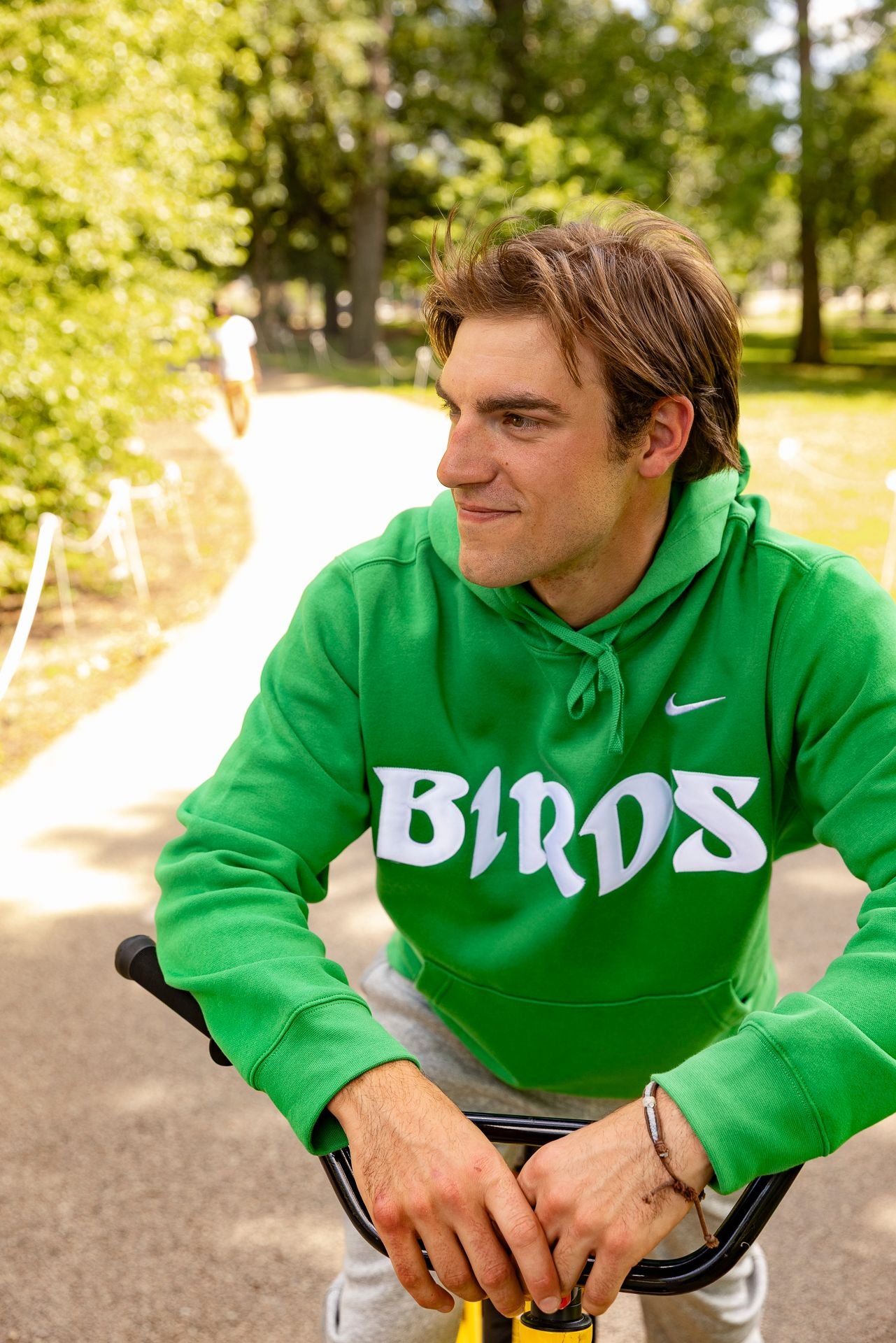 Kelly Green Retro Nike Hoodie with Sewn-On BIRDS – Birds Apparel