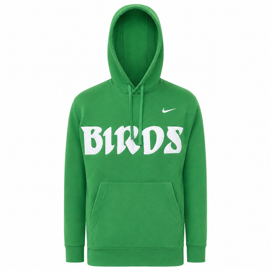 Kelly Green Retro Nike Hoodie with Sewn-On BIRDS