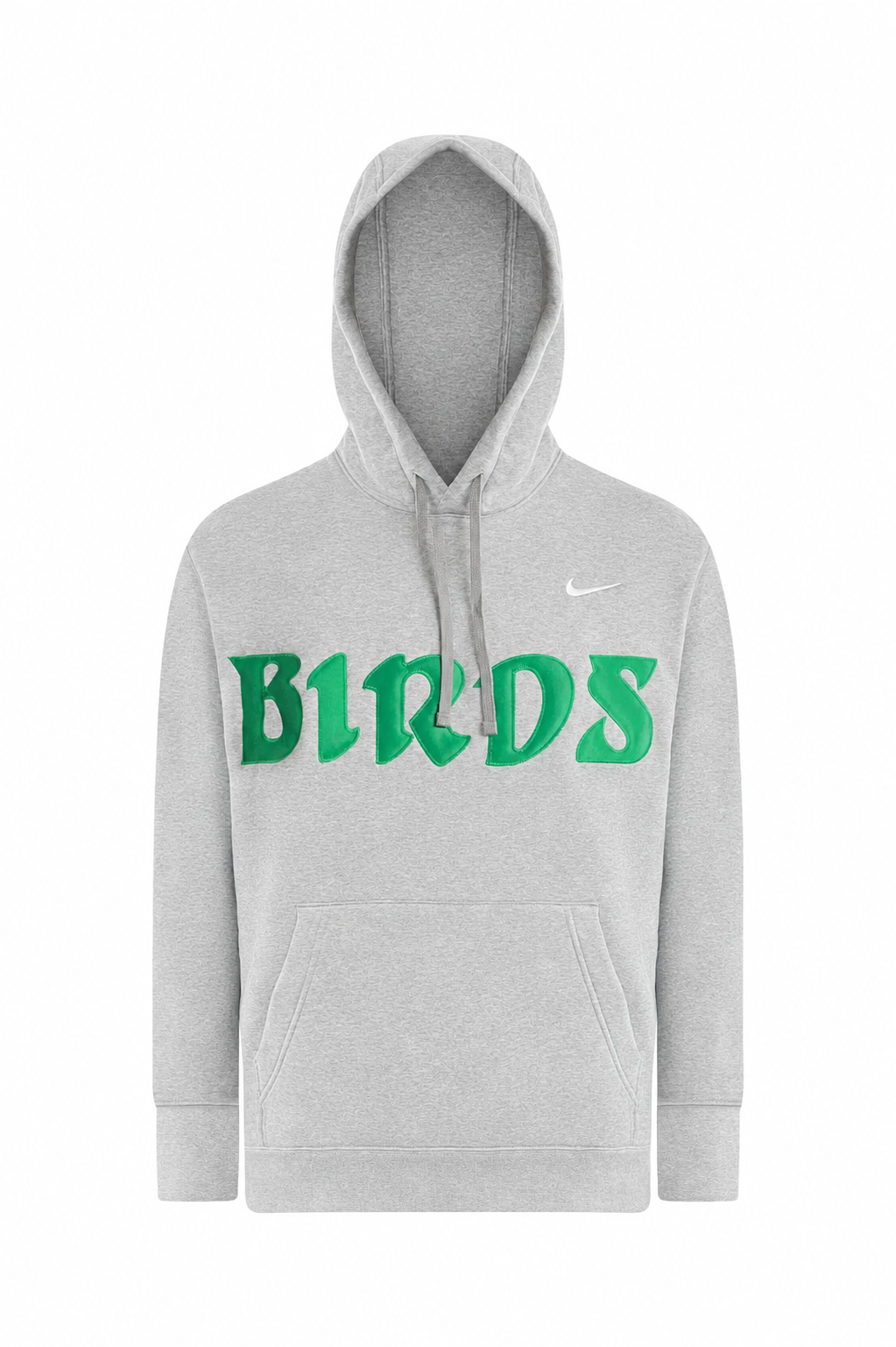 Grey Retro Nike® Hoodie with Sewn-On BIRDS